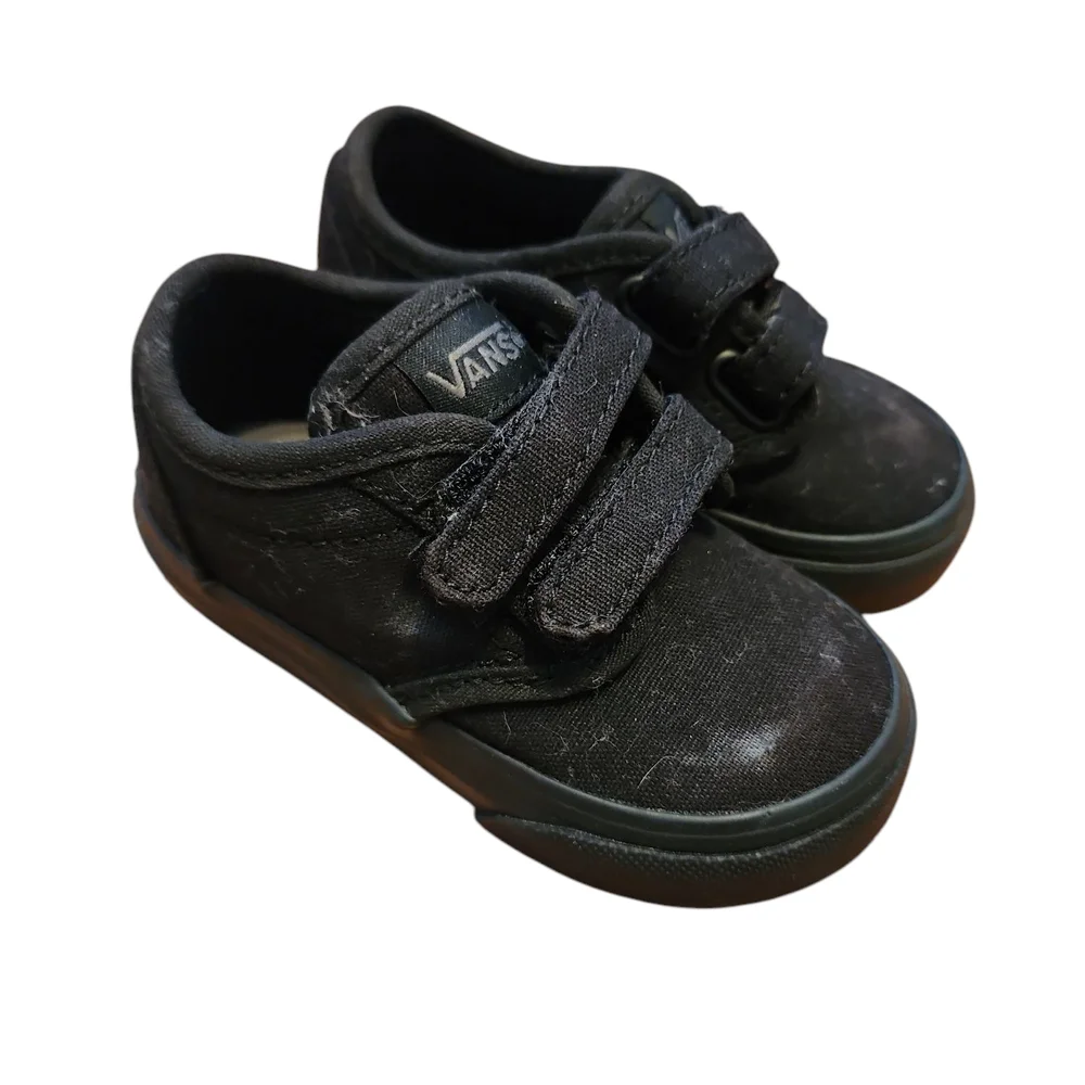 Vans Black Skate Sneakers Velcro Strap - Size 5